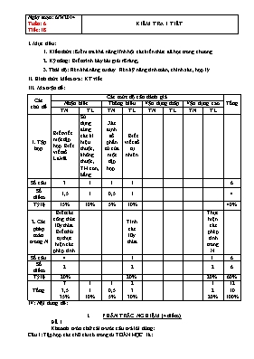 Kiểm tra 1 tiết Số học 6 - Lần 1